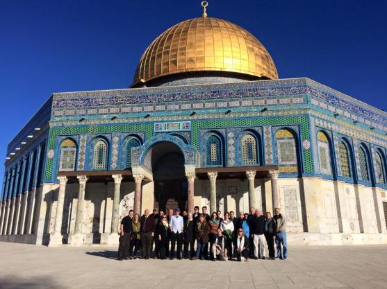 Our Pilgrim group in front of the Dome of the Rock, Temple Mount