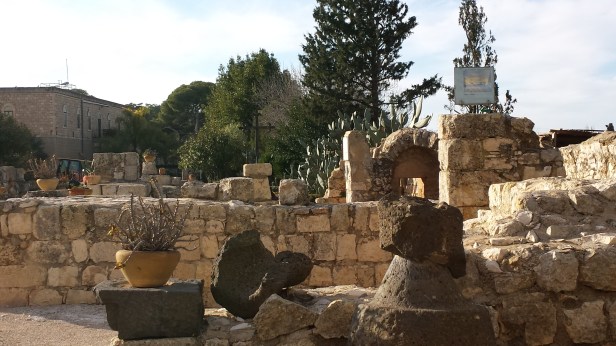 The current church is built over ruins of an earlier church in the same location