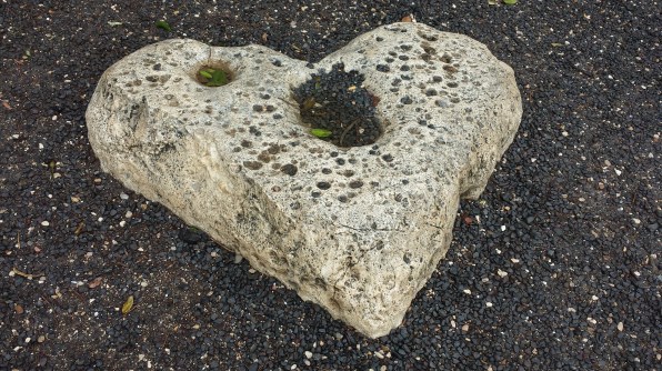 Large heart shaped rock near the church