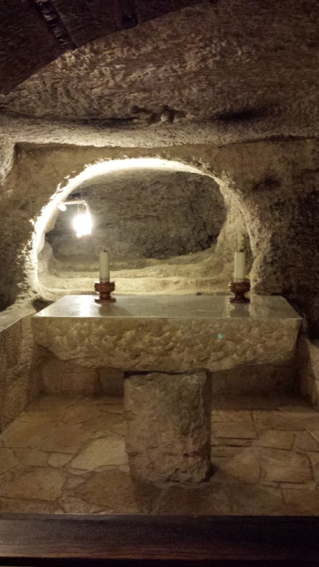Area of the cave where St. Jerome worked in editing the canon of the  Christian Scriptures.