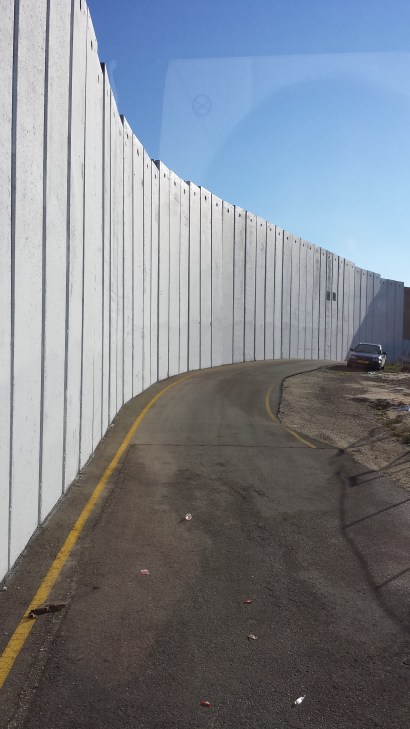 The wall at the check point going out of Bethlehem.