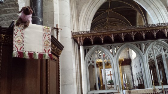 Here I am checking out the view from the cathedral lectern.
