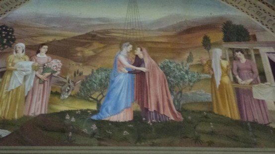 Fresco of the Visitation inside the church